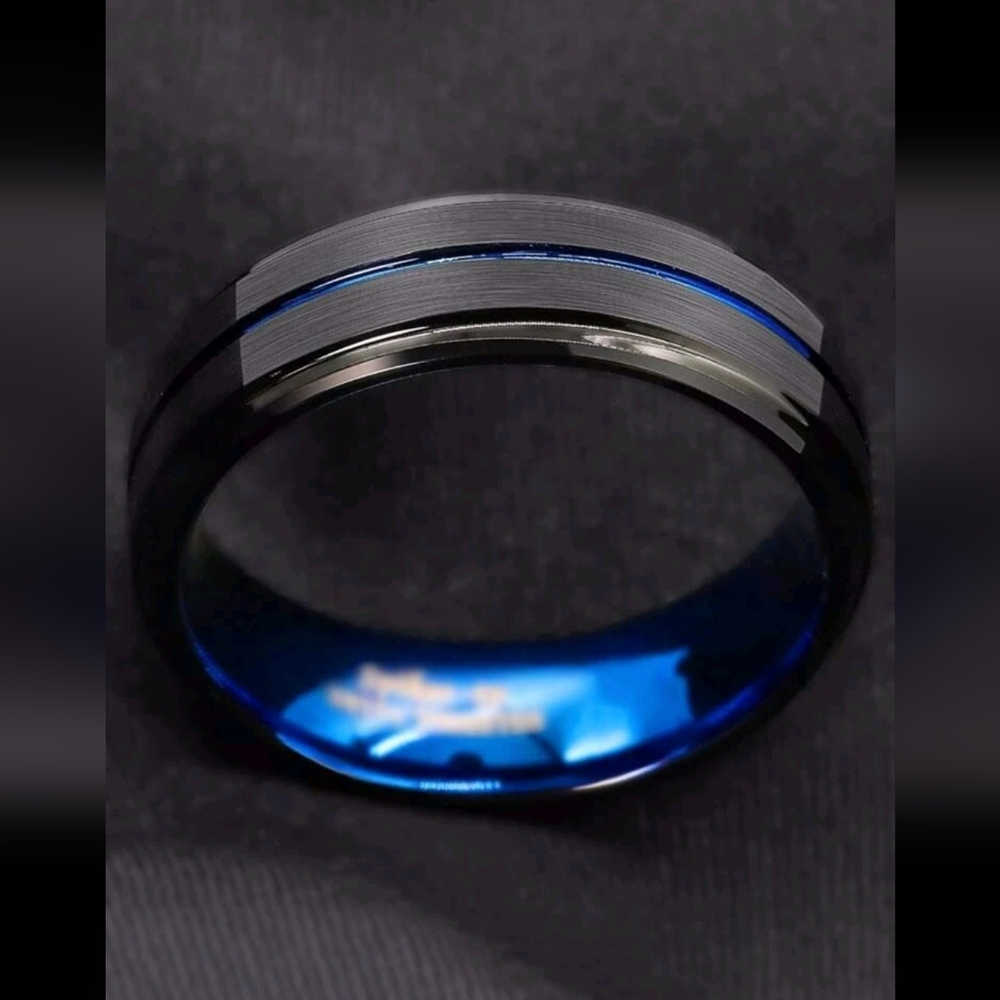 Mens stainless steel wedding band size 12